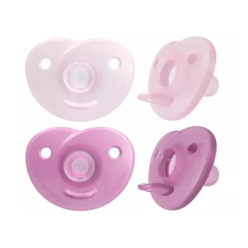 Avent – 2Pk Soothie Heart Pacifier, 0/3M, Pink/Purple