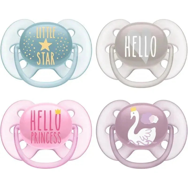 Avent – 2Pk Ultra Soft Pacifier 6/18M, Mixed Colors
