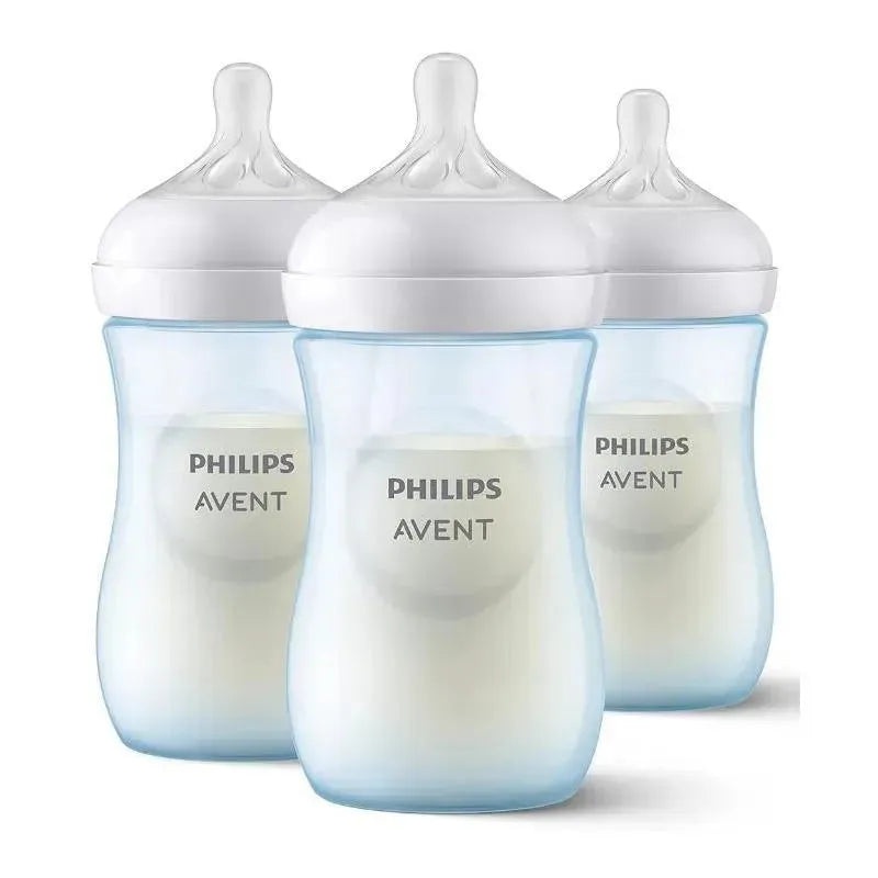 Avent – 3Pk Natural Baby Bottle With Natural Response Nipple, Blue, 9Oz