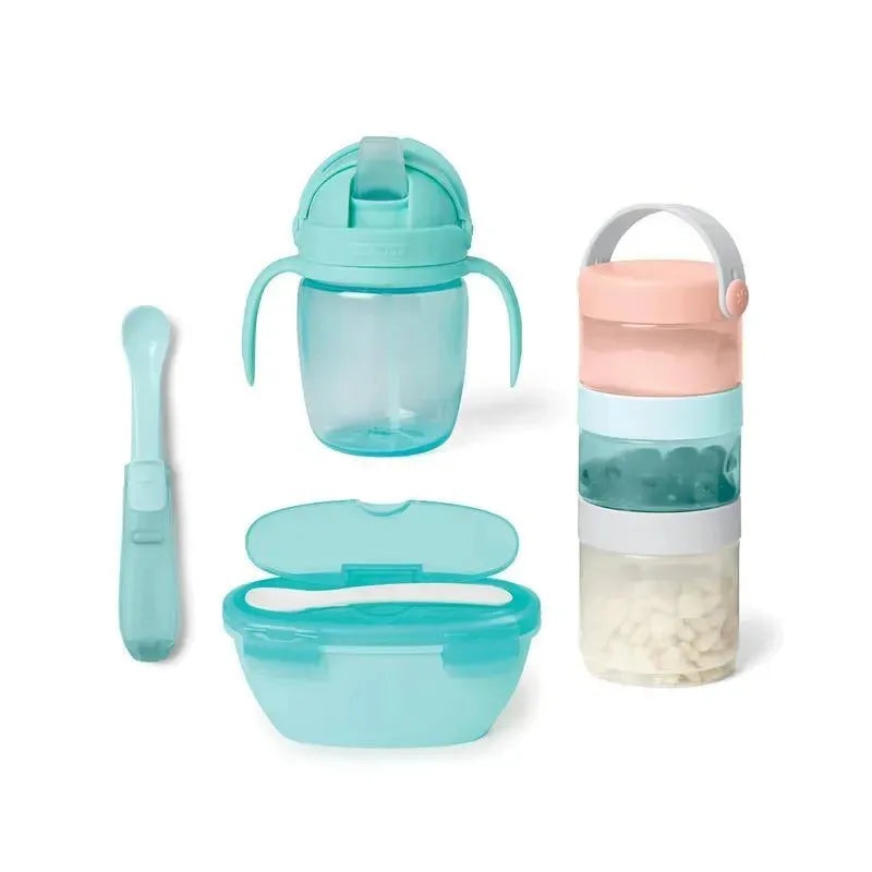 Skip Hop – Easy-Pack Mealtime Feeding Set – 6pk, Teal and Grey