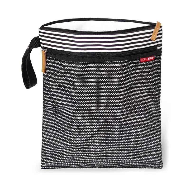 Skip Hop – Grab & Go Wet/Dry Bag, Black & White Stripe