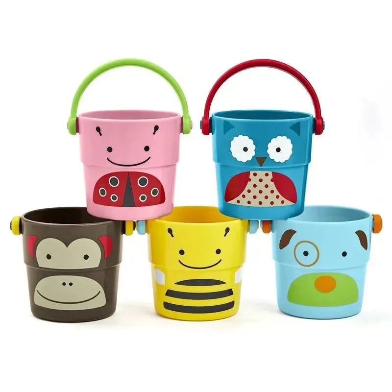 Skip Hop – Zoo Stack & Pour Buckets Bath Toys