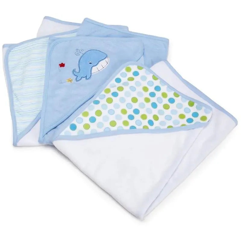 Spasilk Soft Terry Hooded Towel Set, Blue 3-Pack