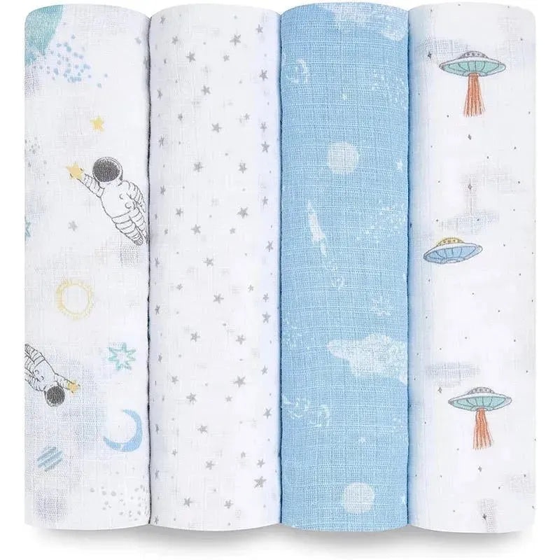 Aden + Anais – 4 Pk Muslin Swaddles, Space Explorers