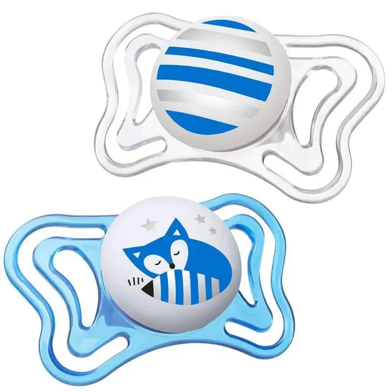 Chicco – 2 Pk Physioforma Light Day & Night Orthodontic Pacifier Blue, 6/16M