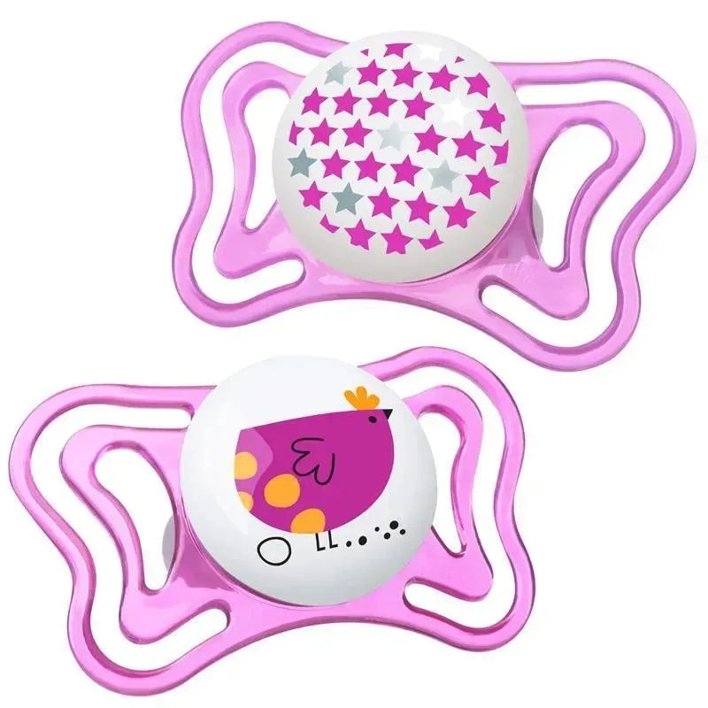 Chicco – 2 Pk Physioforma Light Day & Night Orthodontic Pacifier Pink, 16/24M