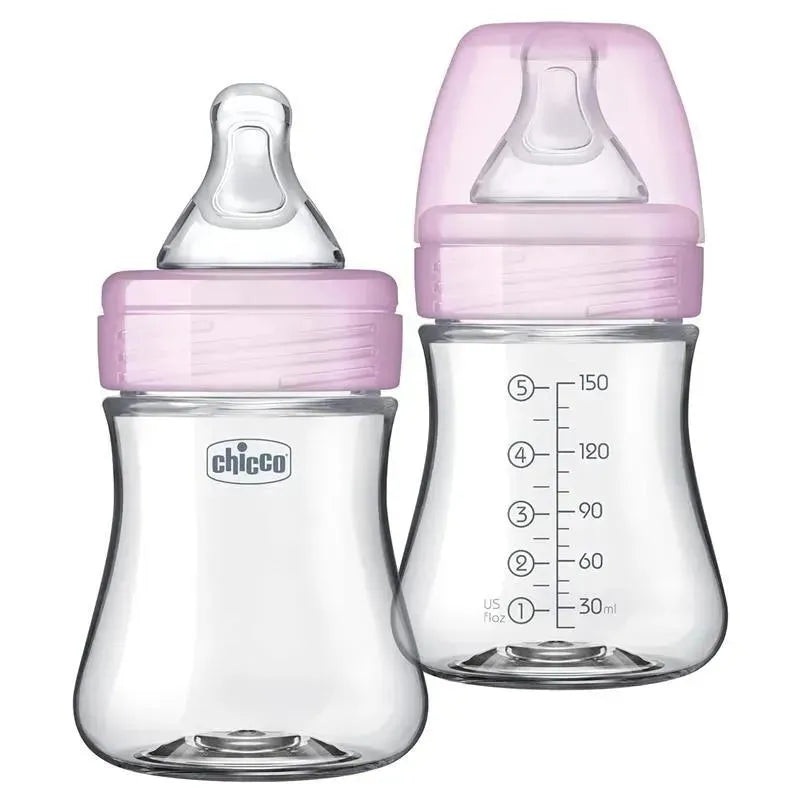 Chicco – 2Pk Duo 5Oz Hybrid Baby Bottles, Pink