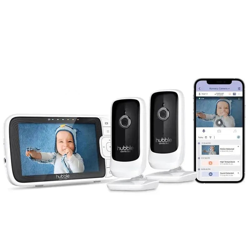 Hubble – Wi-Fi Nursery Pal Link Premium Twin 5 Smart Baby Monitor Twin Cameras