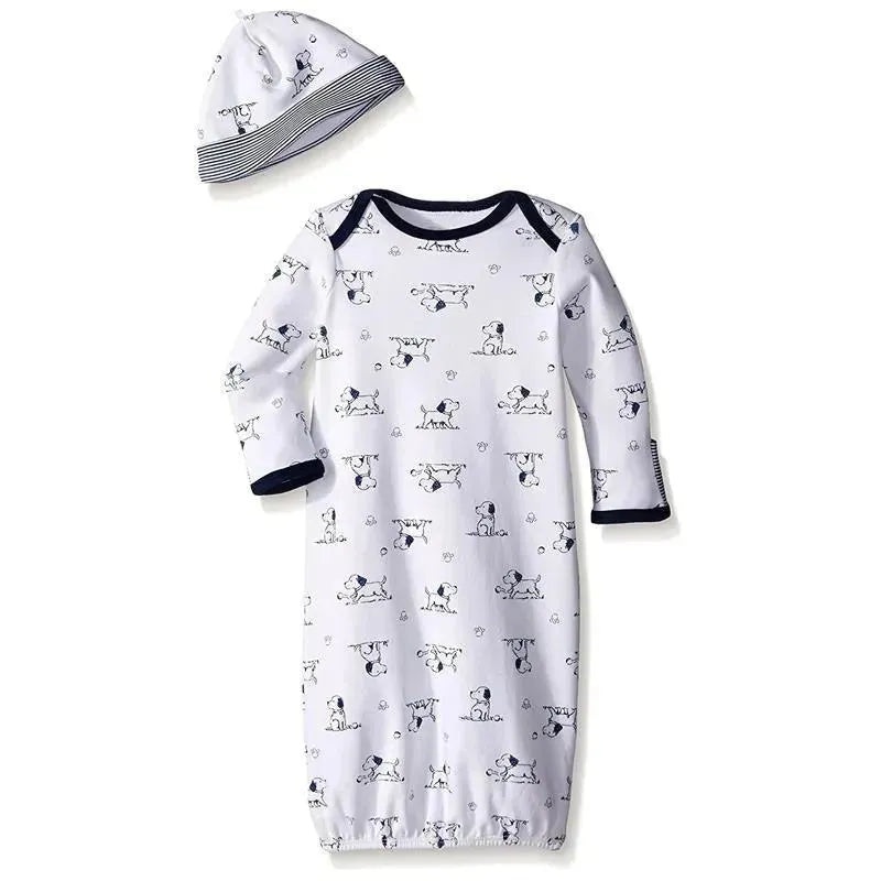 Little Me Baby Boys Puppy Toile Gown With Hat, Size 0-3M
