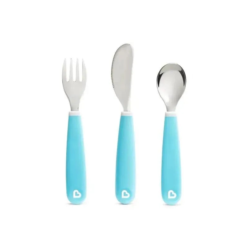 Munchkin Splash Toddler Fork, Knife & Spoon Set, Blue