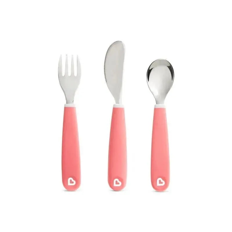 Munchkin Splash Toddler Fork, Knife & Spoon Set – Pink