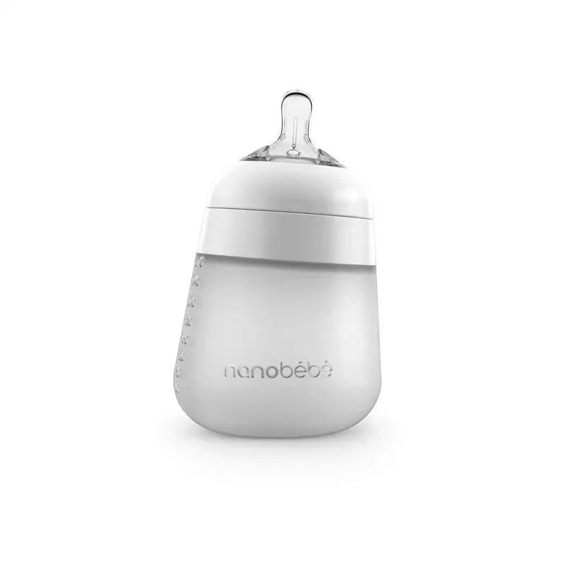 Nanobebe Silicone Baby Bottle Single Pack- White, 9 Oz