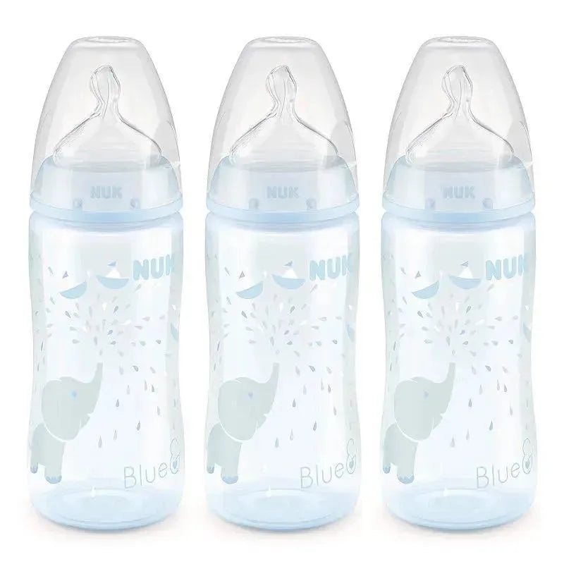 Nuk – 10Oz Smooth Flow Anti-Colic Bottle, Blue Elephant 3Pk
