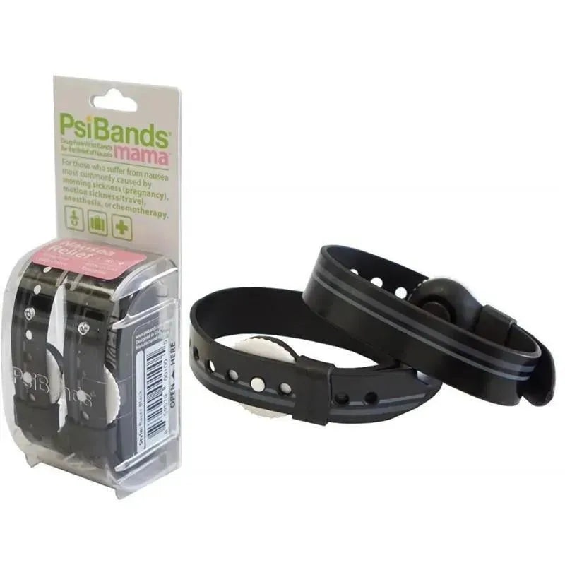 Psi Bands – Acupressure Wrist Bands for The Relief of Nausea, Racer Black