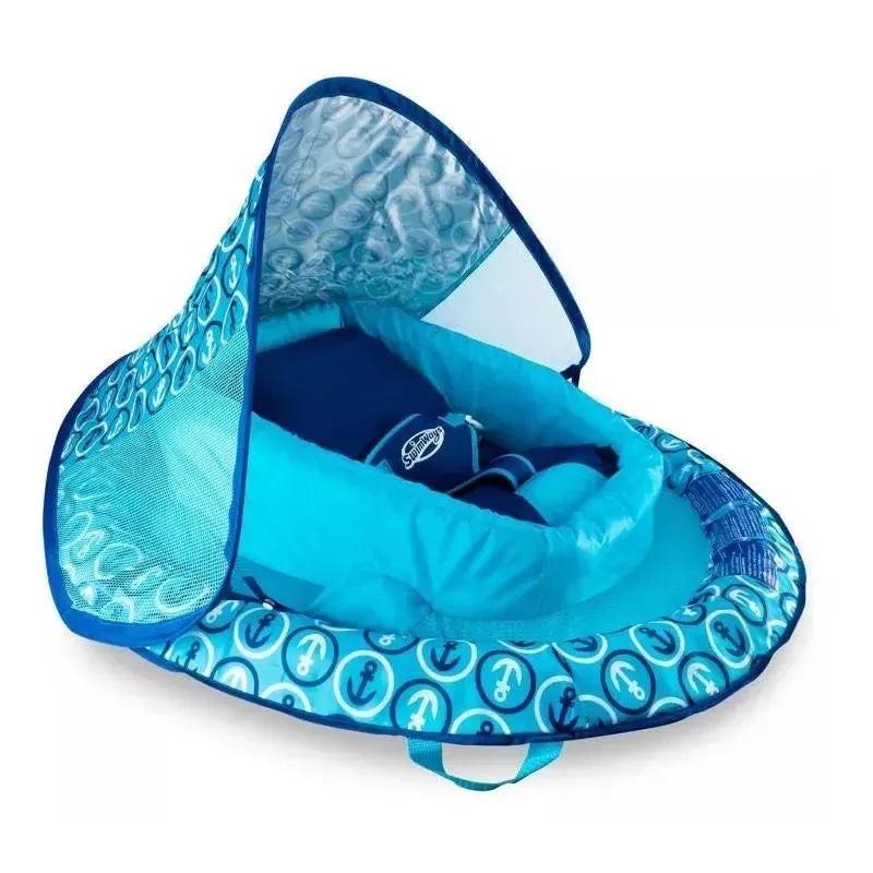 Swimways – Infant Baby Spring Float, Blue | Baby Pool Float with Canopy