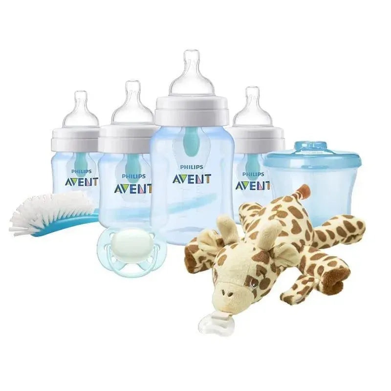 Avent – Anti-Colic Baby Bottle With Airfree Vent Newborn Gift Set With Snuggle, Blue
