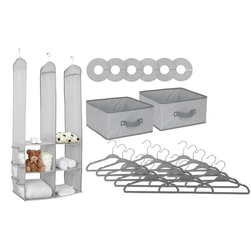 Delta – 24 Pc Nursery Closet Set, Cool Grey