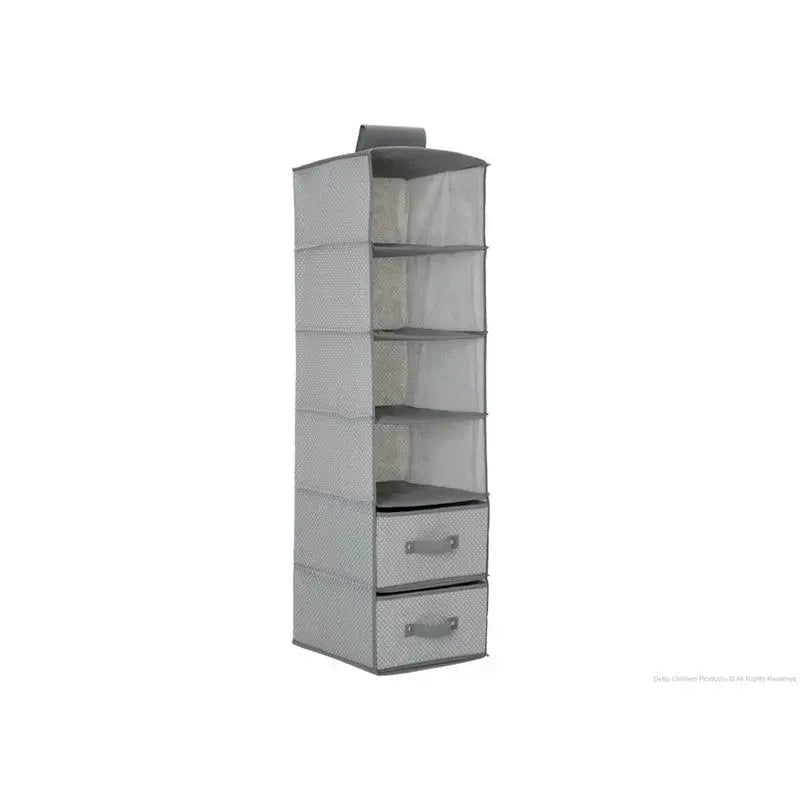 Delta – 6 Shelf Storage With 2 Drawers, Cool Grey