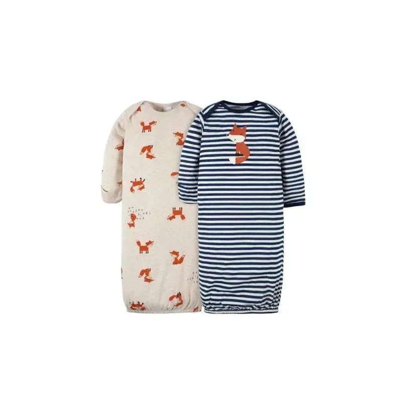 Gerber – 2 Pk Gown Boy Fox, 0/6M