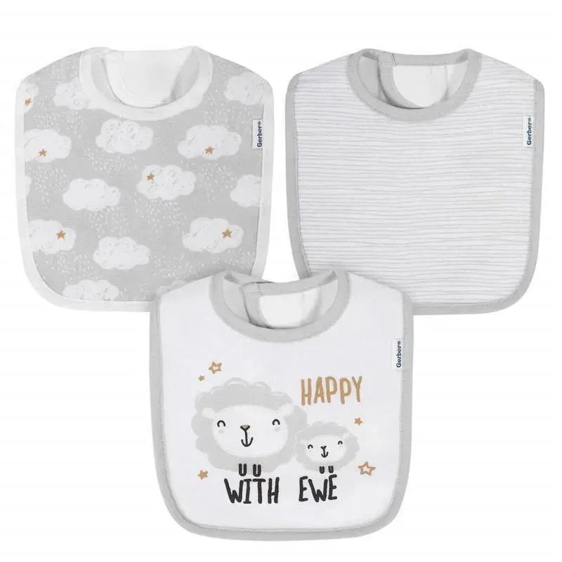 Gerber – 3Pk Terry Bib Neutral One Size, Baby Animals
