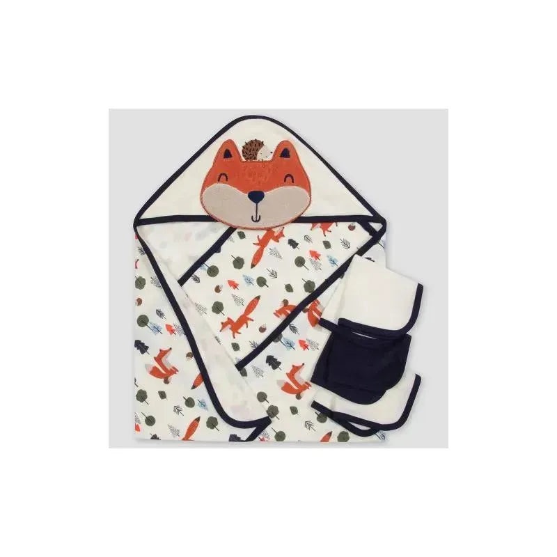 Gerber – 4Pc Terry Hooded Towel & Washcloths Set Boy One Size, Fox