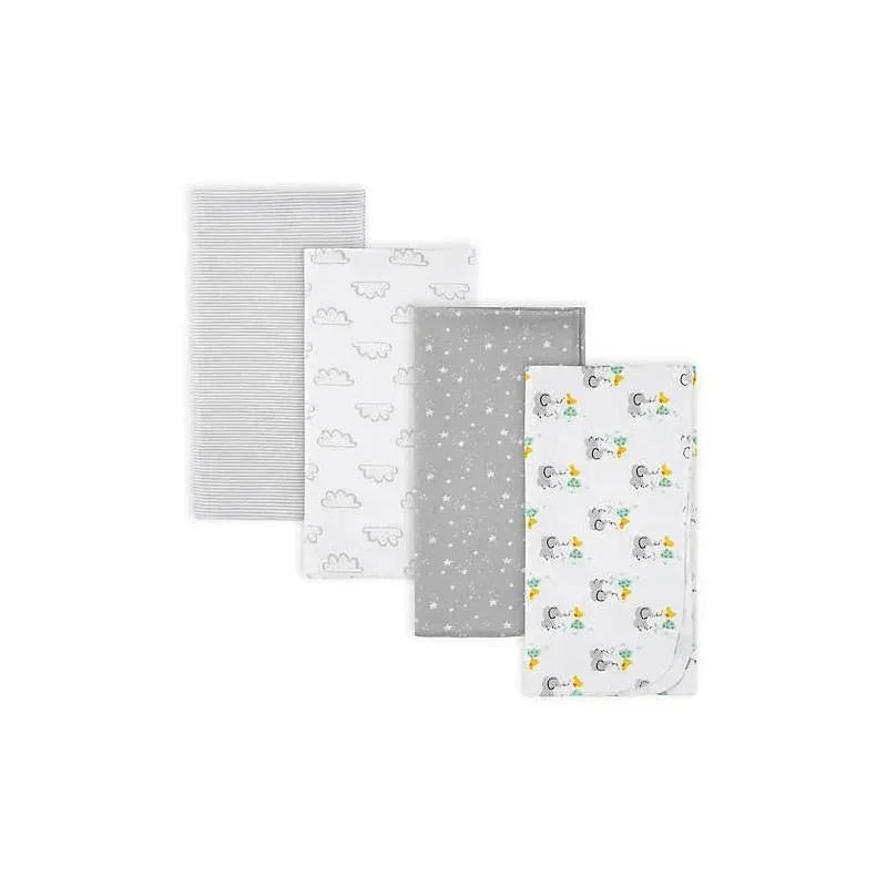 Gerber – 4Pk Flannel Blanket Neutral One Size, Baby Animals