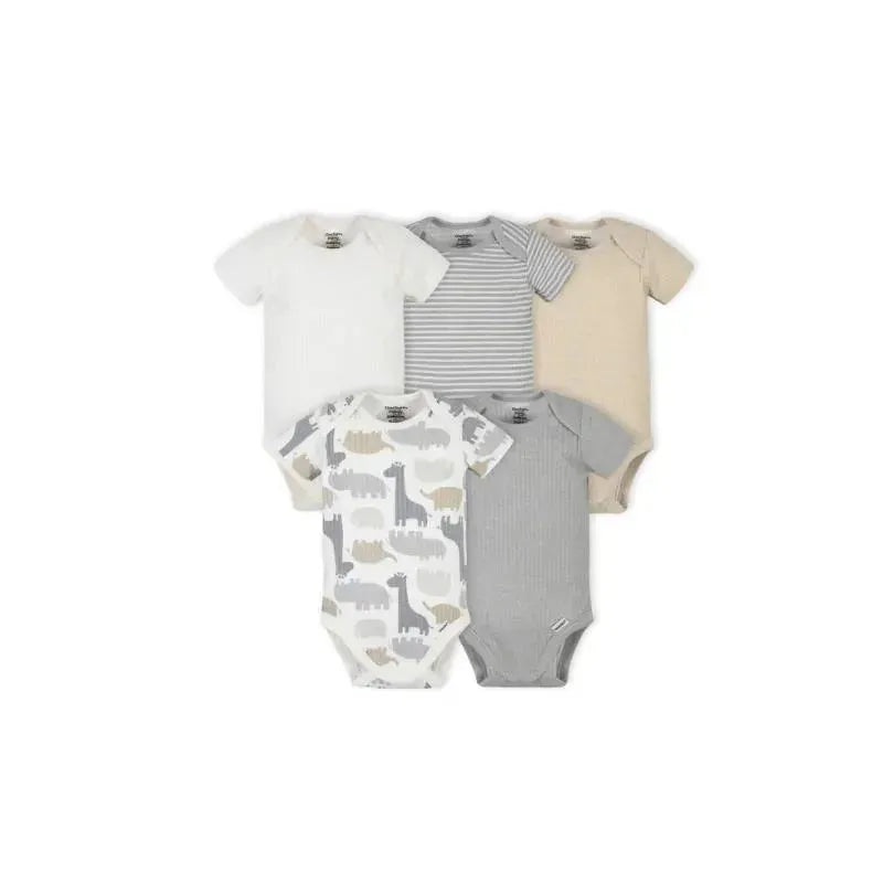 Gerber – 5Pk Short Sleeve Onesies Boy Jungle, 3/6M