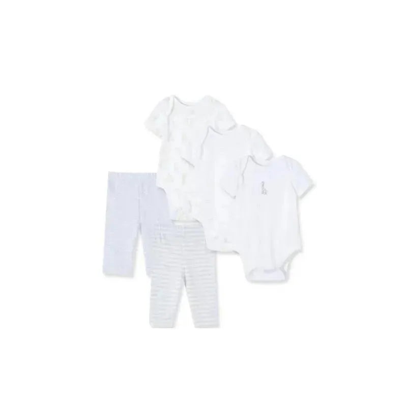 Little Me – Bodysuit Pant Set Giraffe 5 Pc, White
