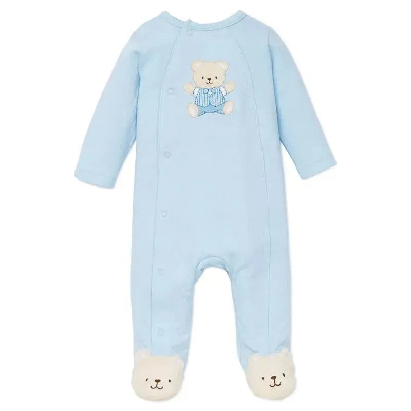 Little Me – Cute Bear Footie, Light Blue