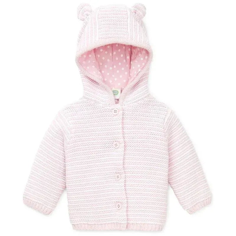 Little Me – Girl Texture Cardigan, White/Pink