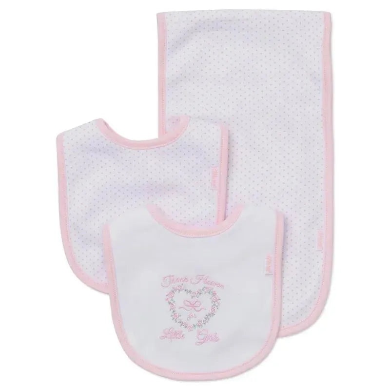 Little Me – Girl Thanks Bib-Burp One Size, Pink