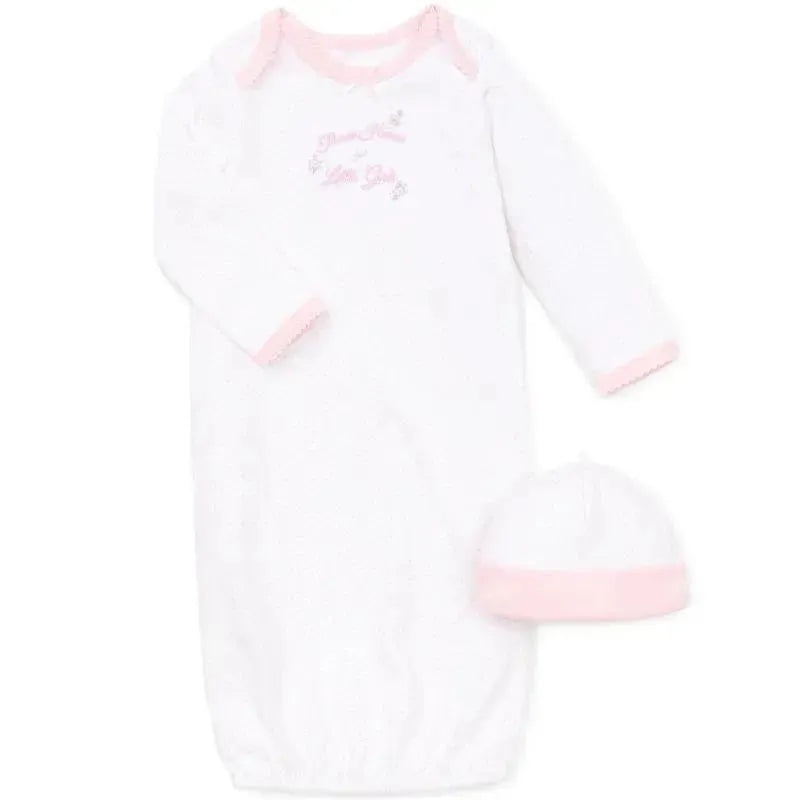 Little Me – Girl Thanks Gown & Hat, Light Pink