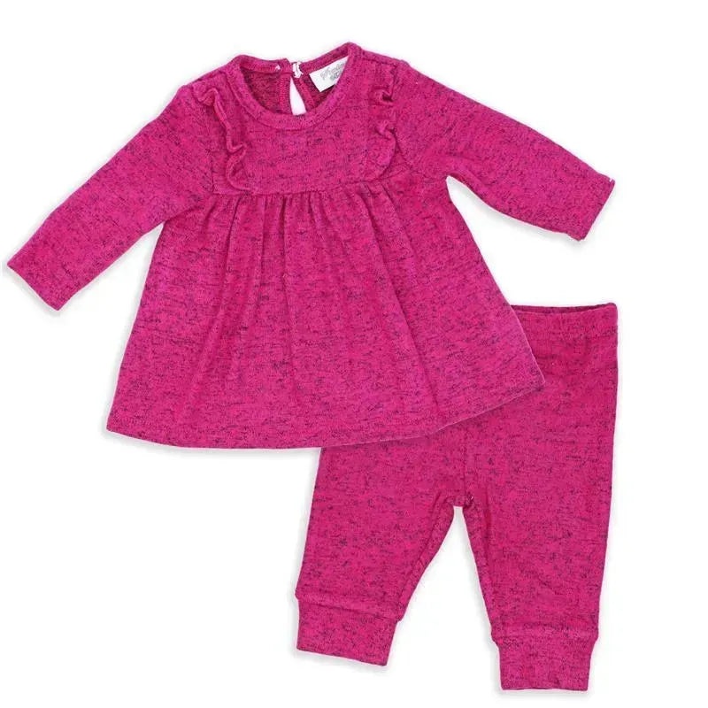 Rose Textiles – Baby Girls 2 Pc Pant Set, Fuchsia Heather