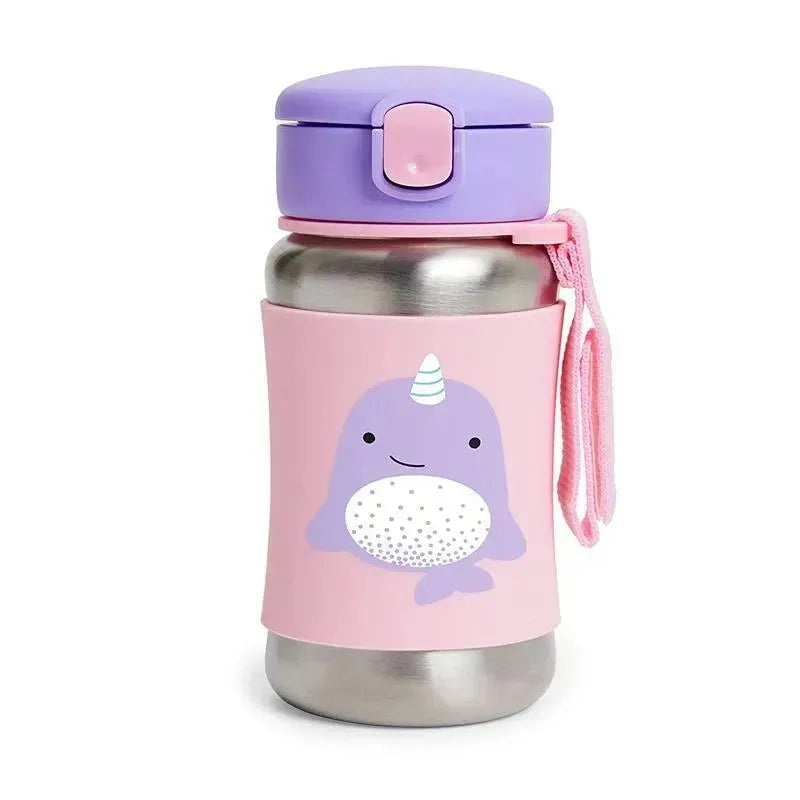 Skip Hop – Zoo Stainless Steel Straw Bottle, Narwhal