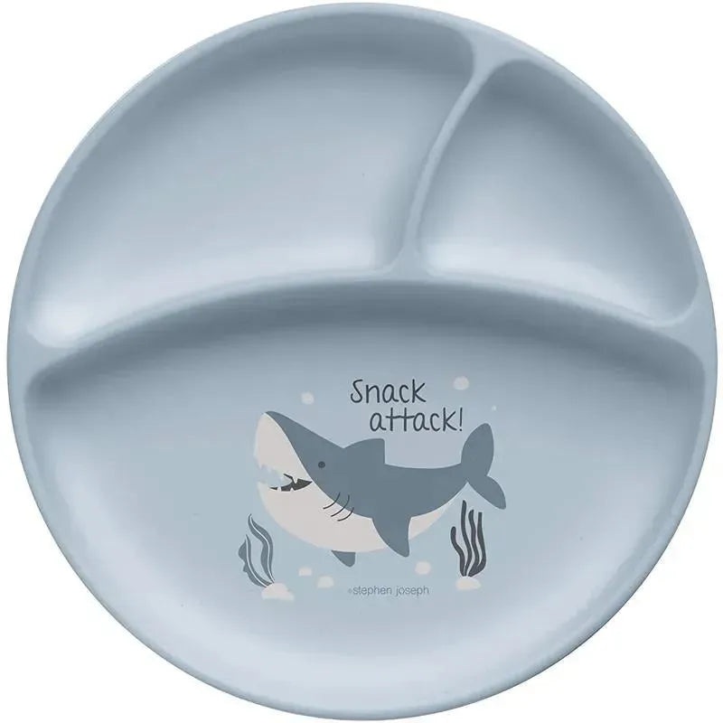 Stephen Joseph 100% Silicone Suction Plates For Babies, Shark