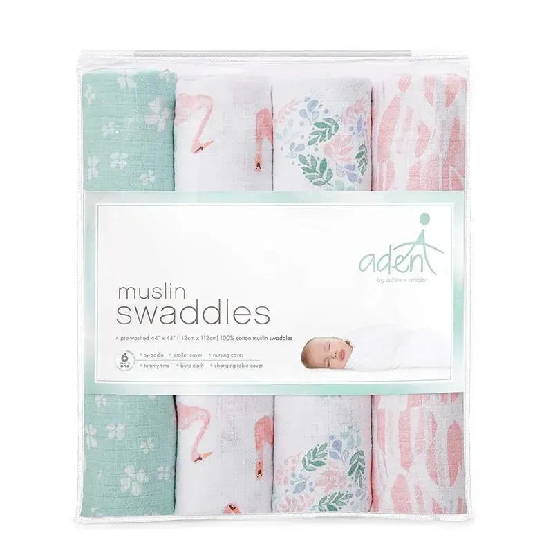 Aden + Anais – 4 Pk Muslin Swaddles, Briar Rose