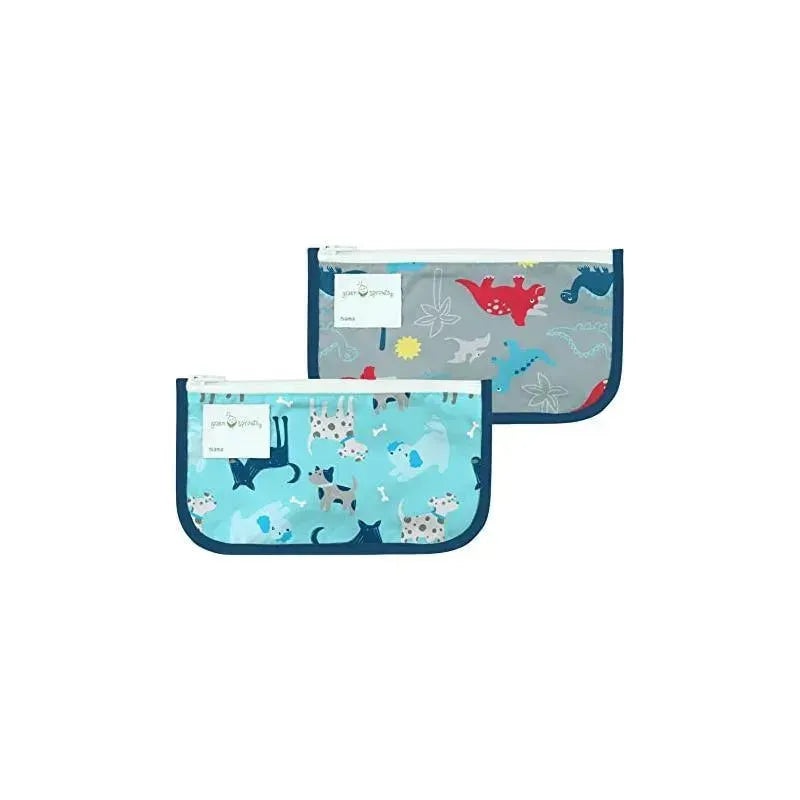 Iplay – 2Pk Reusable Snack Bags, Aqua Dogs, 6M