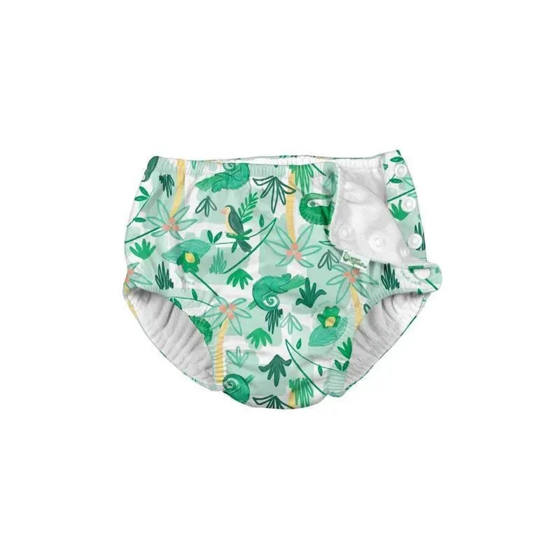 Iplay – Snap Reusable Absorbent Swimsuit Diaper, Green Tropical Jungle