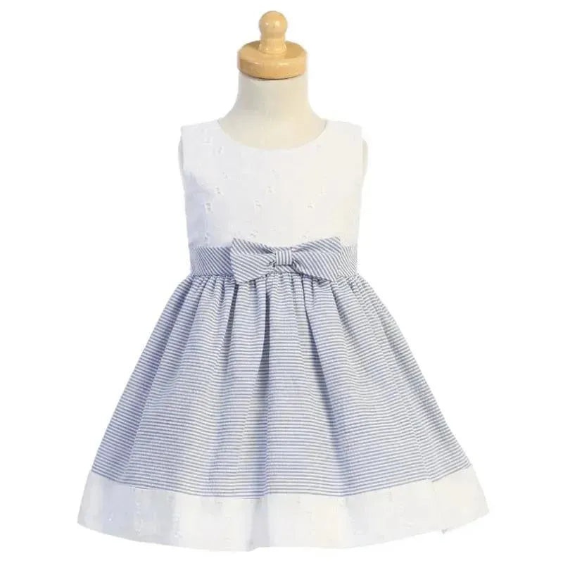 Lito – Cotton Embroidered Eyelet Dress, Blue
