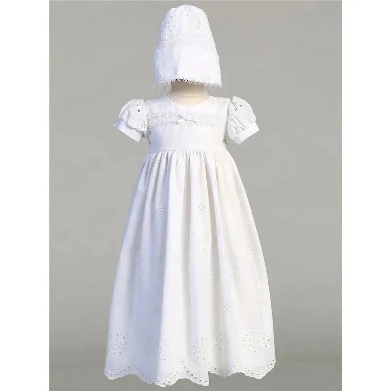 Lito – Embroidered Cotton Eyelet Gown, White
