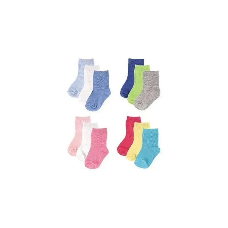 Luvable Friends 3 Pack Solid Color Fashion Socks, Colors May Vary