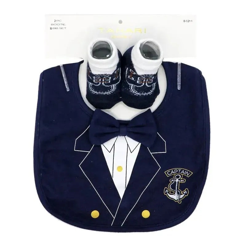 Rose Textiles – Baby Boys Bib And Sock Set, Captain