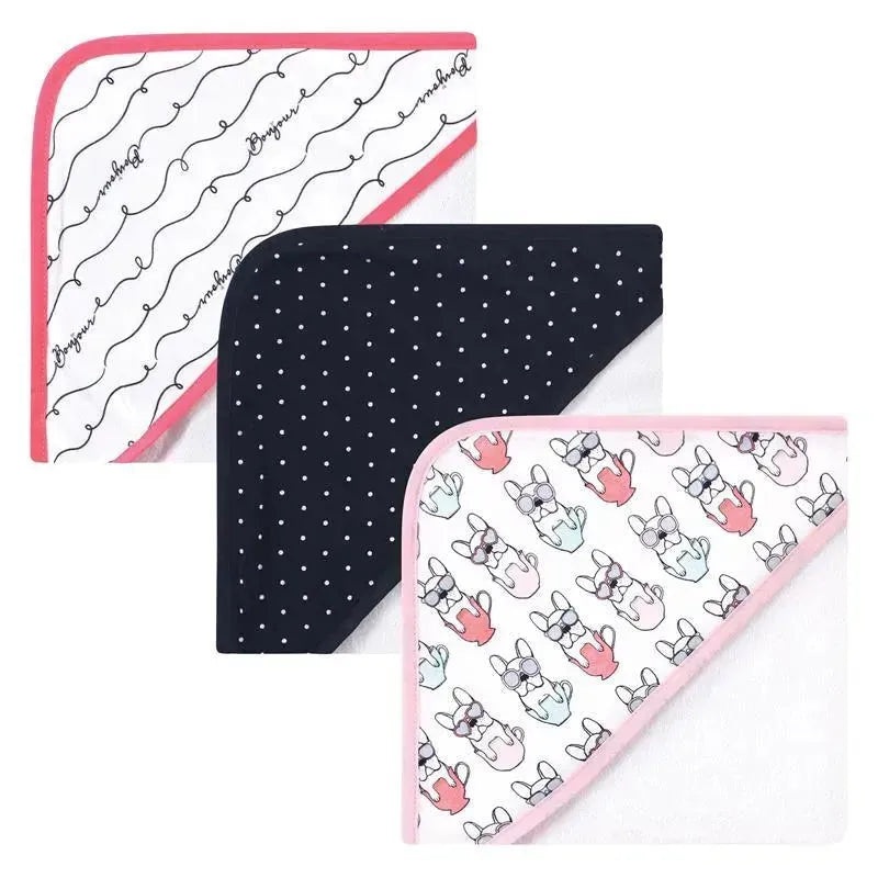 Baby Vision – 3Pk Baby Cotton Rich Hooded Towels, Bonjour
