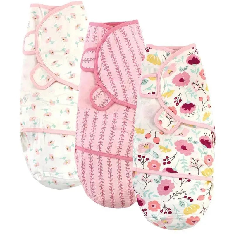 Baby Vision – 3Pk Baby Girl Organic Swaddle Wraps, Botanical, 0/3M