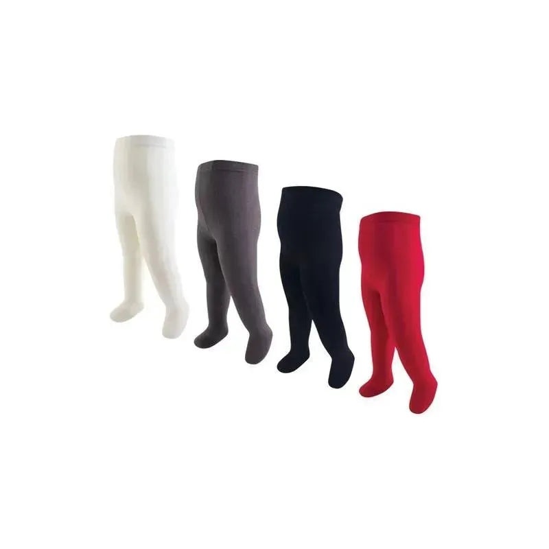 Baby Vision – 4Pk Baby Girl Cotton Tights, Red/Navy