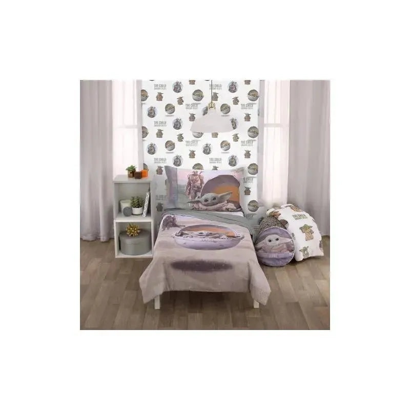 Crown Crafts – Disney Star Wars The Child 4 Piece Toddler Bed Set