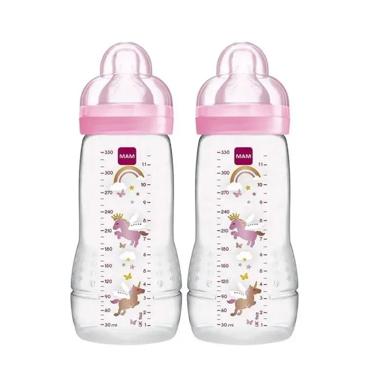Mam 2-Pack Baby Bottles 11Oz – Pink