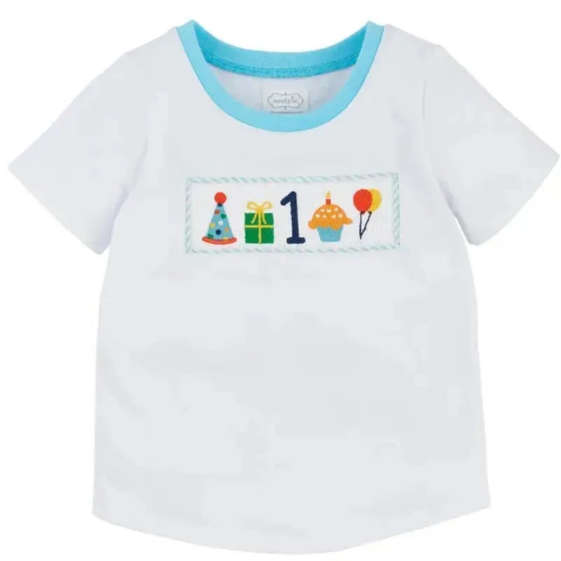 Mud Pie – 1st Birthday Boy Smocked Tee