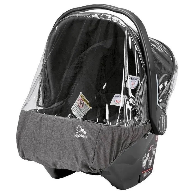 Peg-PeregoPrimo Viaggio 4/35 Infant Car Seat Rain Cover Clear With Light Grey Fabric Storage Pouch