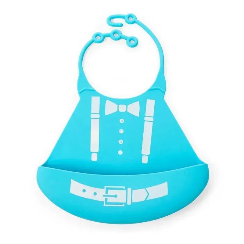 Primo Passi Silicone Bib, Blue Suspender